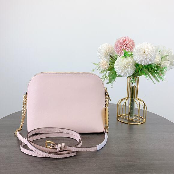 Michael Kors 35F1GTVC6T Jet Set Travel Dome Crossbody Bag Leather Powder Blush - Picture 4 of 8